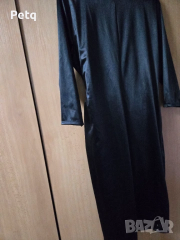 Черна сатенена рокля, снимка 2 - Рокли - 53063775