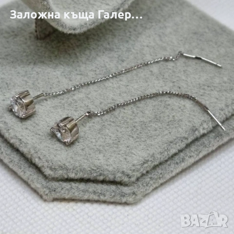 Нови сребърни обеци с инкрустации – проба 925 – 1,90 г, снимка 2 - Обеци - 54214406