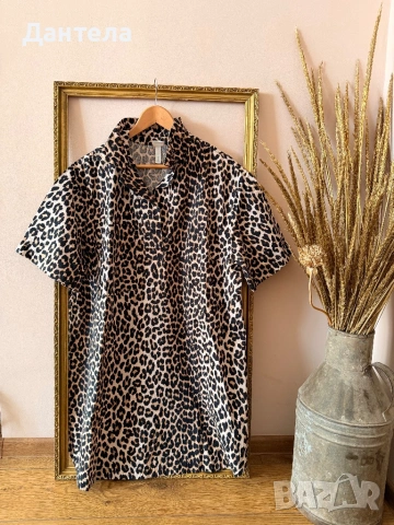 H&M Нова рокля тип риза леопардов принт, снимка 12 - Рокли - 54256493