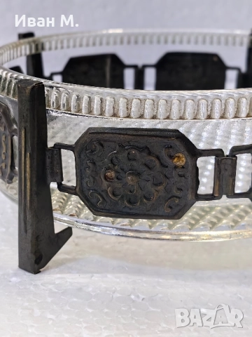 Кристална купа за бонбони с мелхиор , снимка 7 - Антикварни и старинни предмети - 51740548