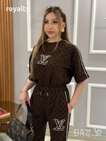 Louis Vuitton Дамски Кафяв Комплект Нов , снимка 2 - Спортни екипи - 53280508