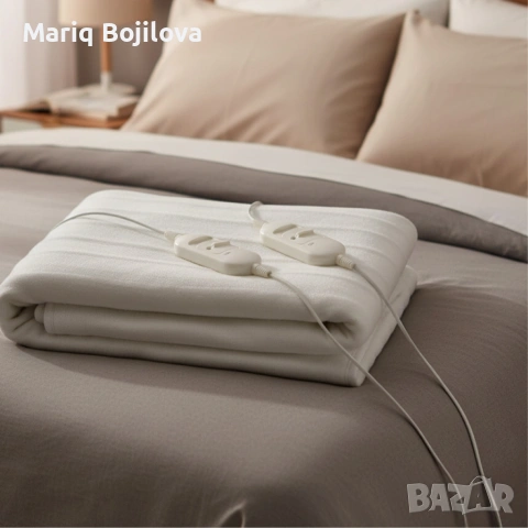 Електрическо двойно одеяло Rosberg RS8510AD – 160×140 см, 2×60W, LED индикатор, снимка 2 - Олекотени завивки и одеяла - 53225550