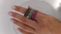СРЕБЪРЕН ПРЪСТЕН С РУБИНИ ИЗУМРУДИ САПФИРИ , снимка 1