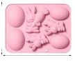 Великденски 6 яйцаи яйце заек с морков силиконов молд форма фондан гипс шоколад сапун, снимка 1 - Форми - 45452892