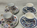 Сервиз за двама два комплекта чаши ръчно рисувани с позлата , снимка 1