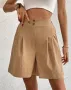 Ликвидация! Ежедневни дамски шорти с широки крачоли с висока талия - Доставка 24 часа , снимка 1