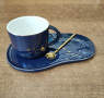 Луксозна чаша с чинийка и лъжичка, снимка 1 - Арт сувенири - 44958913