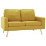 vidaXL 2-местен диван, жълт, текстил(SKU:288709, снимка 1 - Дивани и мека мебел - 45366975