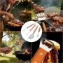 Нов BBQ комплект 3 части неръждаема стомана с дървени дръжки готвена скара грил инструменти, снимка 7