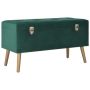 vidaXL Пейка с отделение за съхранение, 80 см, зелено кадифе, снимка 1 - Градински мебели, декорация  - 45421235