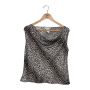 Дамски топ без ръкави Marina Rinaldi Draped Neck Leopard Print Silk Top, снимка 1