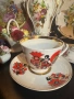Lomonosov Imperial Porcelain Factory "Red Rooster" tea cup and saucer Код P1956, снимка 4