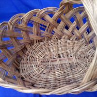 Плетена кошница, елипса, от едно време, снимка 6 - Антикварни и старинни предмети - 45463660