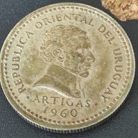 Монета Уругвай 25 сентесимо, 1960, снимка 2 - Нумизматика и бонистика - 45158942