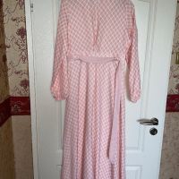 Нова разкошна елегантна ежедневна дълга праскова прасковена розова рокля , снимка 3 - Рокли - 45858932
