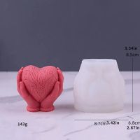 3D голямо сърце с ръце Силиконов молд форма за свещи сапун фондан , снимка 8 - Форми - 45650419