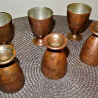 Медни чаши за ракия 50мл, снимка 3 - Антикварни и старинни предмети - 45178146
