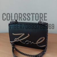 Черна чанта Karl код IM14, снимка 3 - Чанти - 38995458
