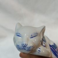 Рядка порцеланова пластика котка Chinoiserie ,средата на 20 в. , снимка 6 - Други ценни предмети - 45372283
