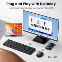 Нов Безжичен Комплект Клавиатура и Мишка UGREEN Bluetooth 5.0, Ергономична, Тиха, снимка 2 - Клавиатури и мишки - 45353362