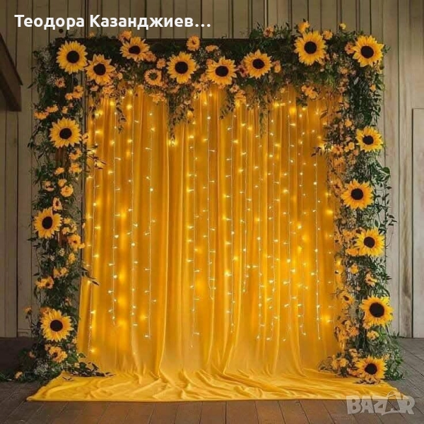 Коледни лампички с 300Led лампи 3 метра на 3 метра ,коледна завеса с дистанционно. , снимка 1