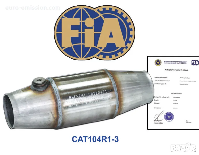 CAT104R1-3 до 300 к.с. Ф76- Състезателен метален катализатор, снимка 1