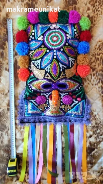 Кукерска маска, капашон, гугла, Новодел, Сурва, Кукерландия, маскарад, фестивал, събор, декорация , снимка 1