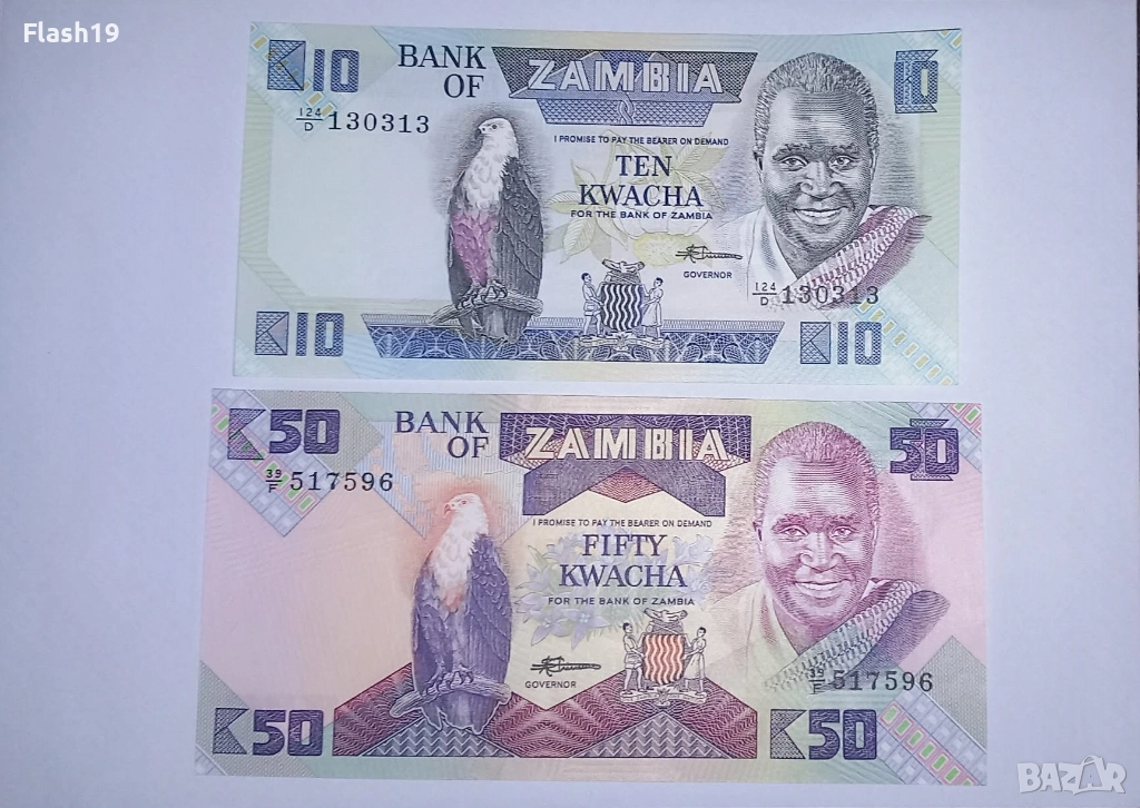 Замбия 10 / 50 квача UNC, снимка 1