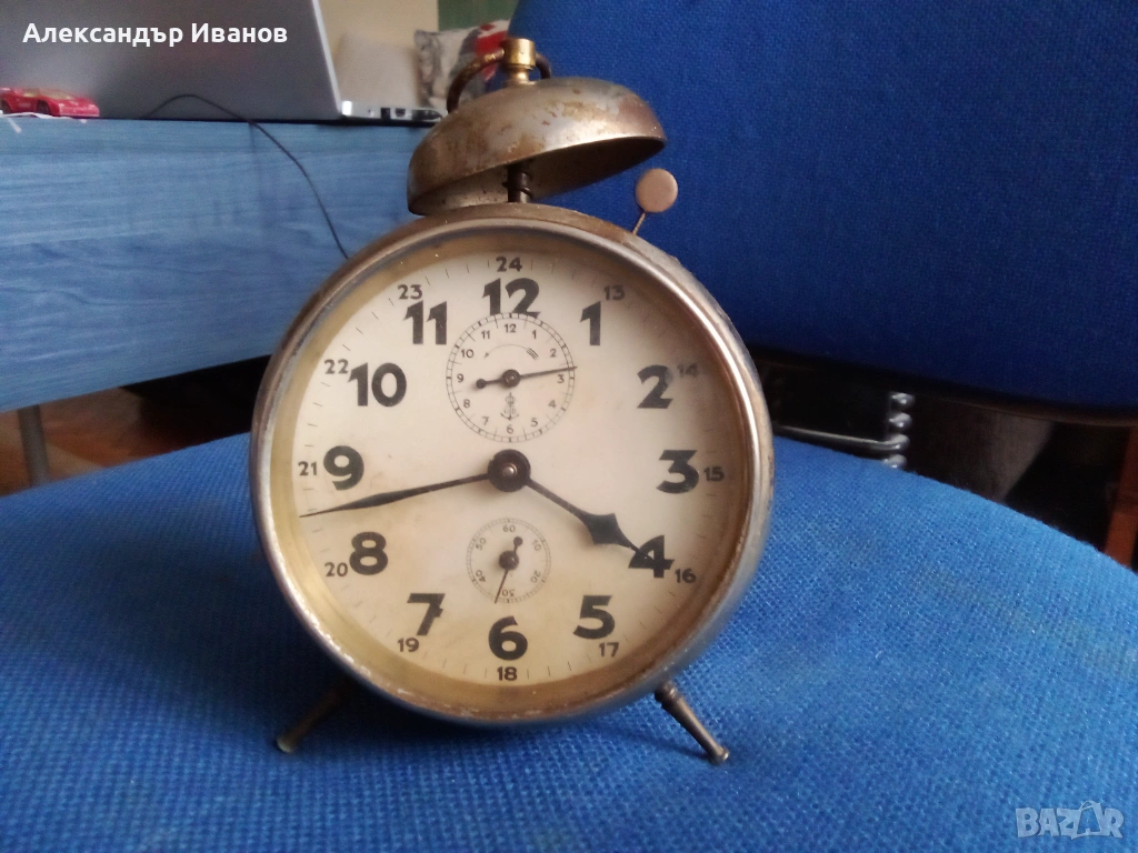 Стар германски часовник,будилник GB Gustav Becker, снимка 1