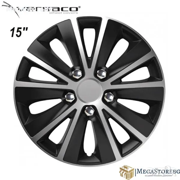 Тасове за джанти 15'' Versaco Rapid NC Silver  Black, снимка 1