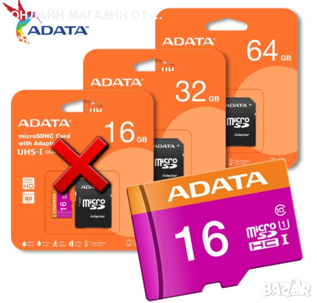 MicroSD карта памет, 32GB, снимка 1