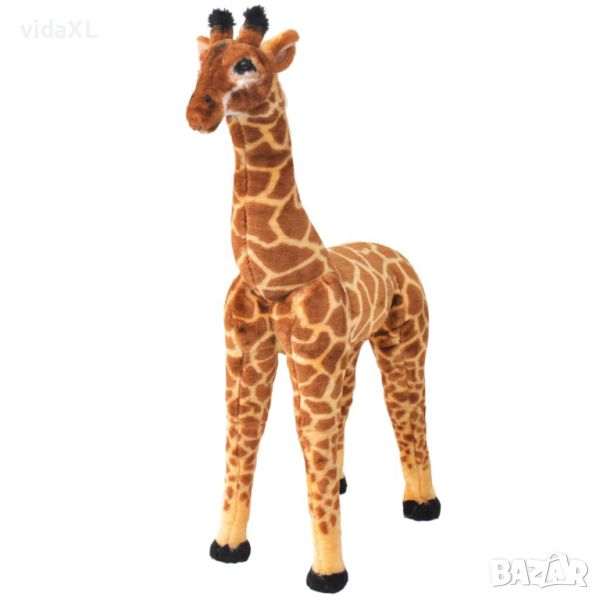 vidaXL Плюшен детски жираф за яздене кафяво и жълто XXL（SKU:91336, снимка 1