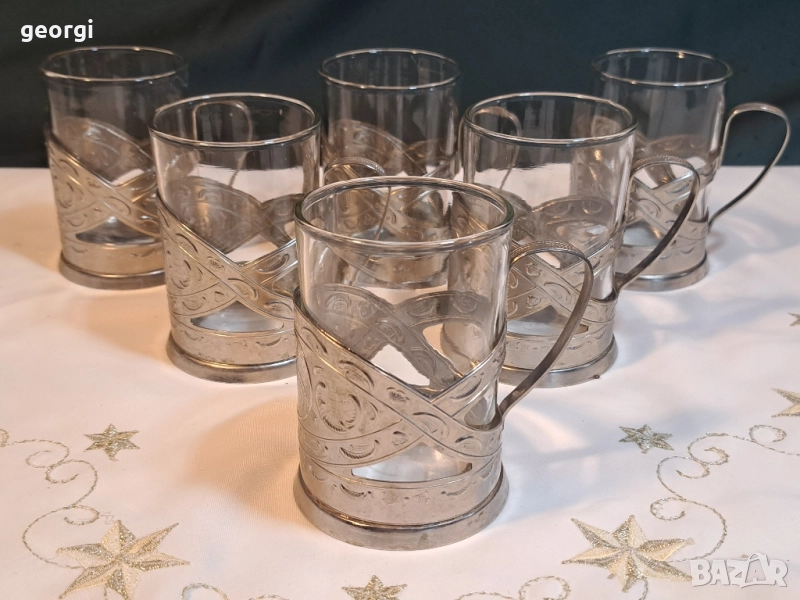 съветски чаши с подстакани 27/5, снимка 1