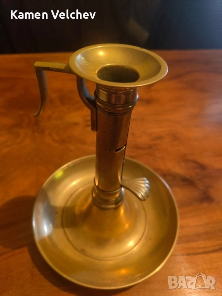 стар немски бронзово меден свещник..., снимка 1