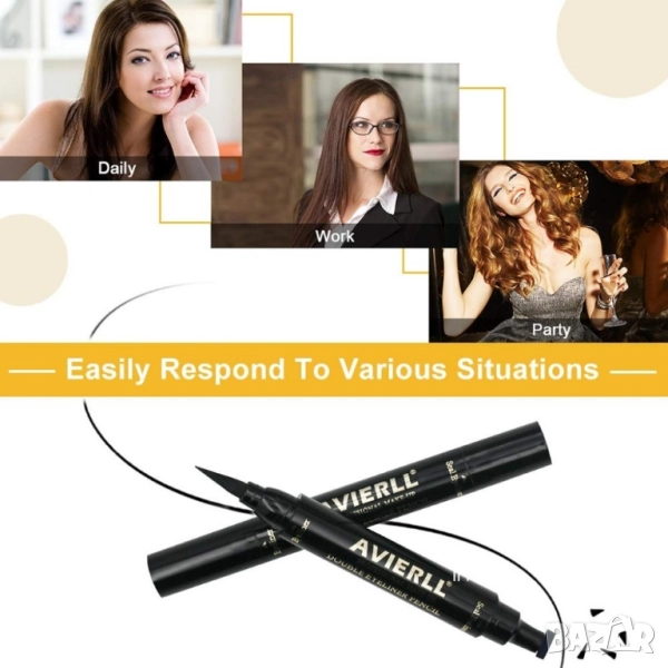 Двойна очна линия-писалка с дълготраен ефект и водоустойчивост, снимка 1