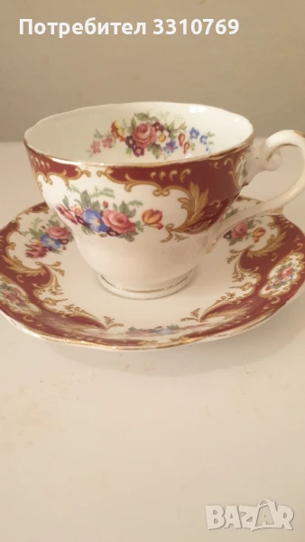 Луксозен английски порцеланов двоен сет., снимка 1