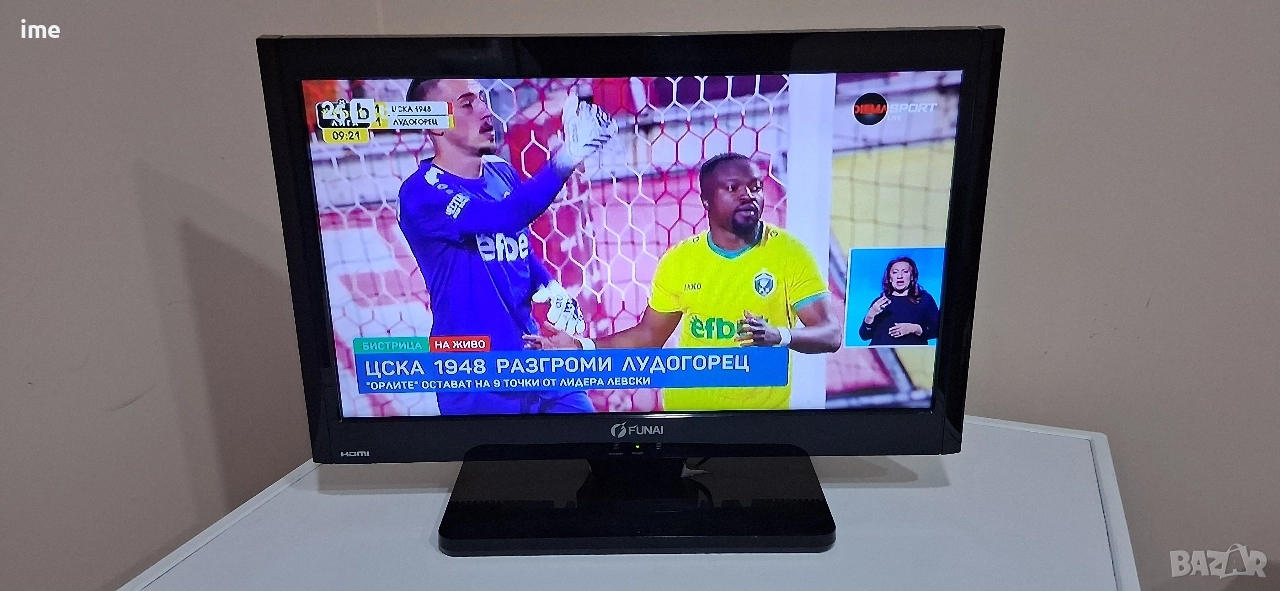 LED телевизор Funai НОМЕР 24. Model LED19-H800M. 19 инча - 48см. Цифров и аналогов тунер ( ATV+DTV)., снимка 1