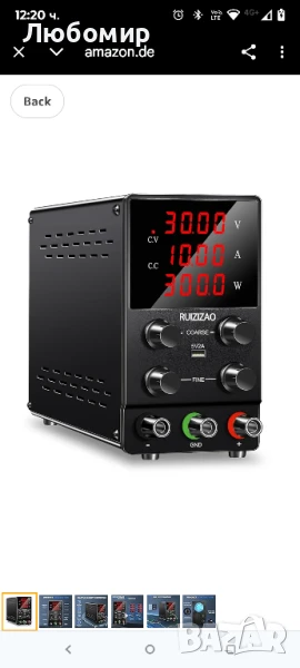 RUZIZAO Регулируемо захранване 30V 10A DC Лабораторно захранване за настолни компютри 

, снимка 1