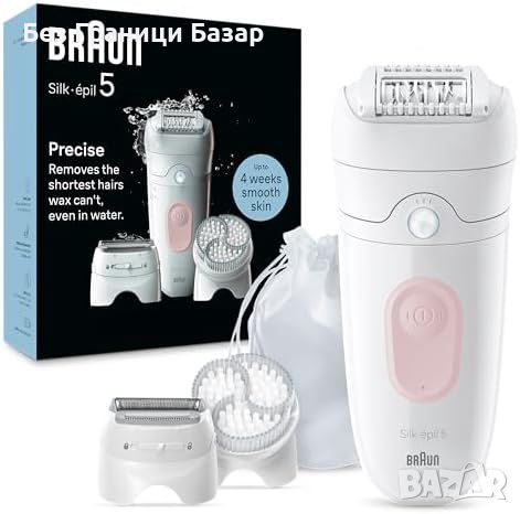 Нов епилатор Гладка Кожа Без Болка - Braun Silk-épil 5 SE5-060, Нежно Премахване Браун, снимка 1