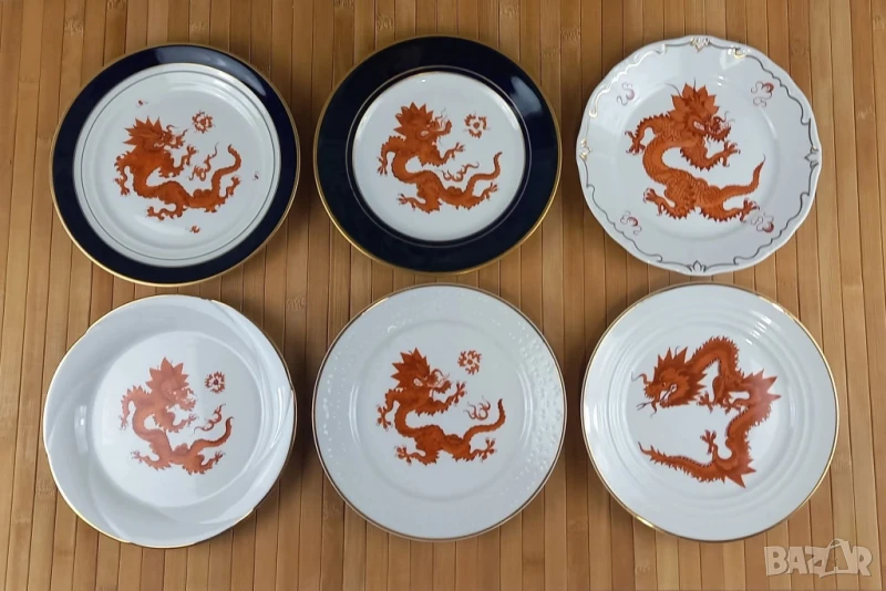 6 чинии с дракони, снимка 1