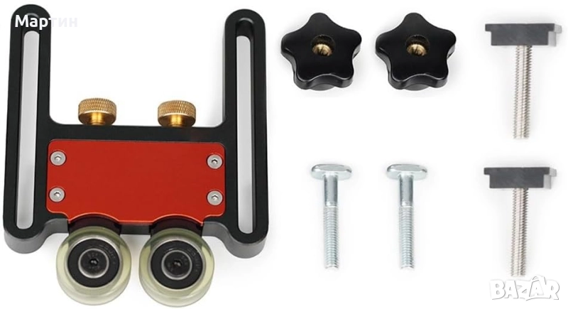 Комплект от 2 водача за пресоване в дърво, алуминий 10x12.4см, снимка 1