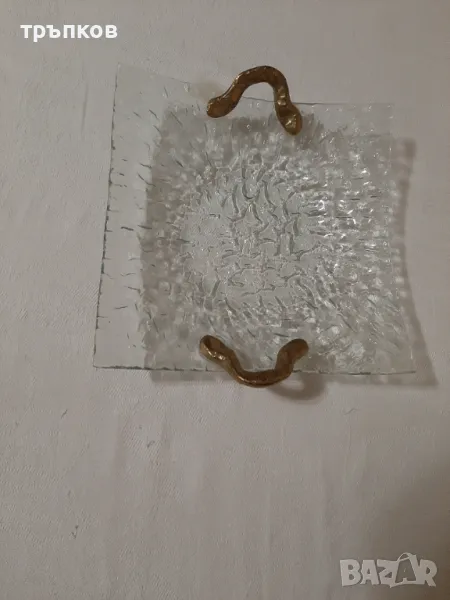 стъклена фруктиера ръчна изработка, снимка 1