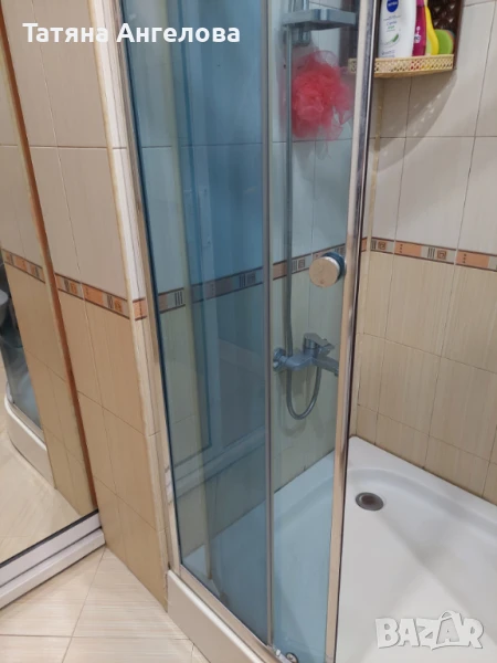 Здрави и запазени душ кабина 90/90 см 6 мм стъкло и корито, умивалник с ботуш, снимка 1