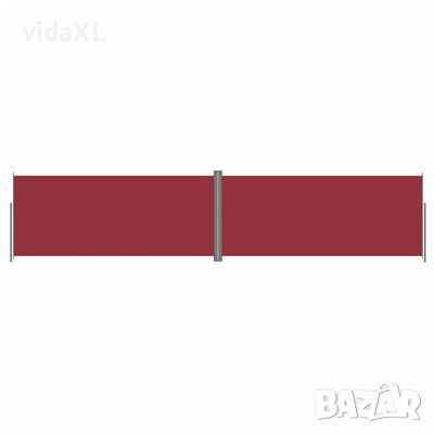 vidaXL Прибираща се странична тента, червена, 220x1000 см, снимка 1