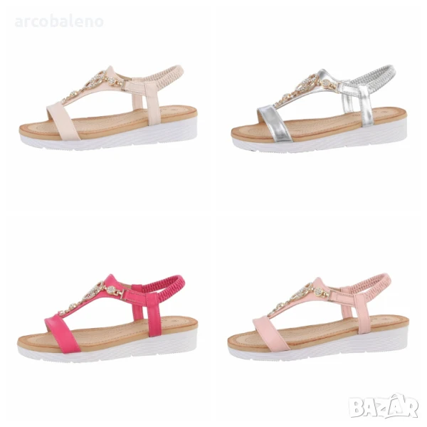 Дамски сандали на клин, 4цвята , снимка 1