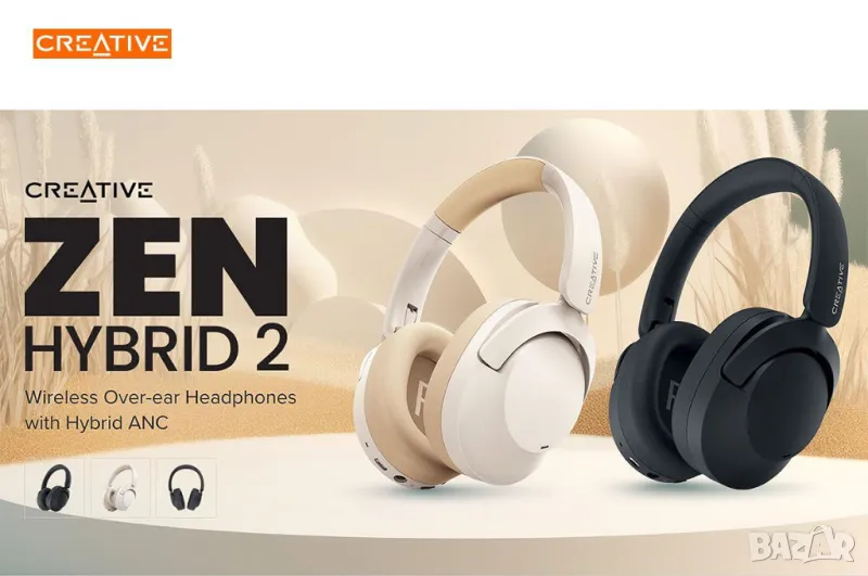 Слушалки Creative Zen Hybrid 2 Black/Cream (Open Box), снимка 1