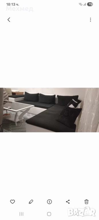 Ъглов диван с 2 табуретки, снимка 1