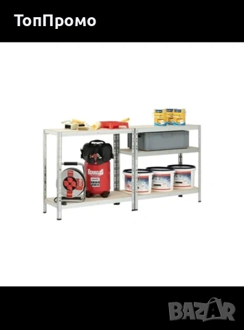 3 броя метален стелаж 90х40х180 см, 5 рафта - Regalux, снимка 3 - Шкафове и рафтове - 53756516