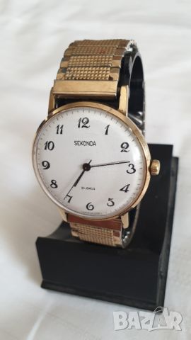 Мъжки позлатен механичен часовник Sekonda 23 Jewels, снимка 2 - Мъжки - 46432502
