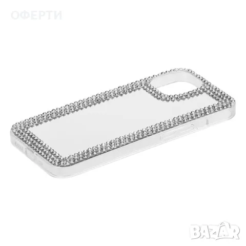 Калъф за мобилен телефон iPhone 13/14 Mirror Silver Rhinestone арт No233391, снимка 3 - Друга електроника - 47018361